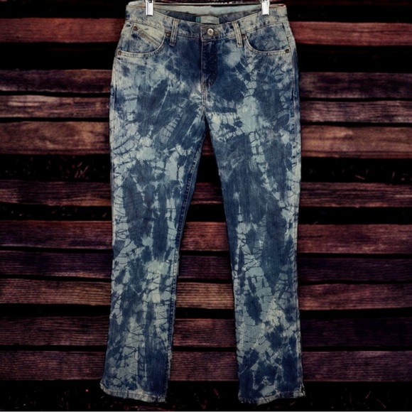 Good Treasures Custom Reverse Tie Dye Wrangler Cash Jeans Size 7/8 - Picture 2 of 16